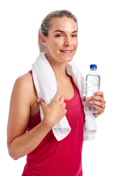 Mujer preparándose para el entrenamiento de gimnasio — Foto de Stock