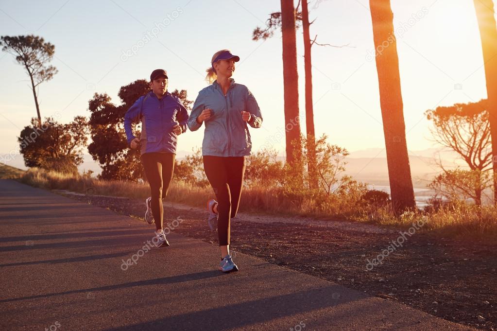 couple Running at sunrise