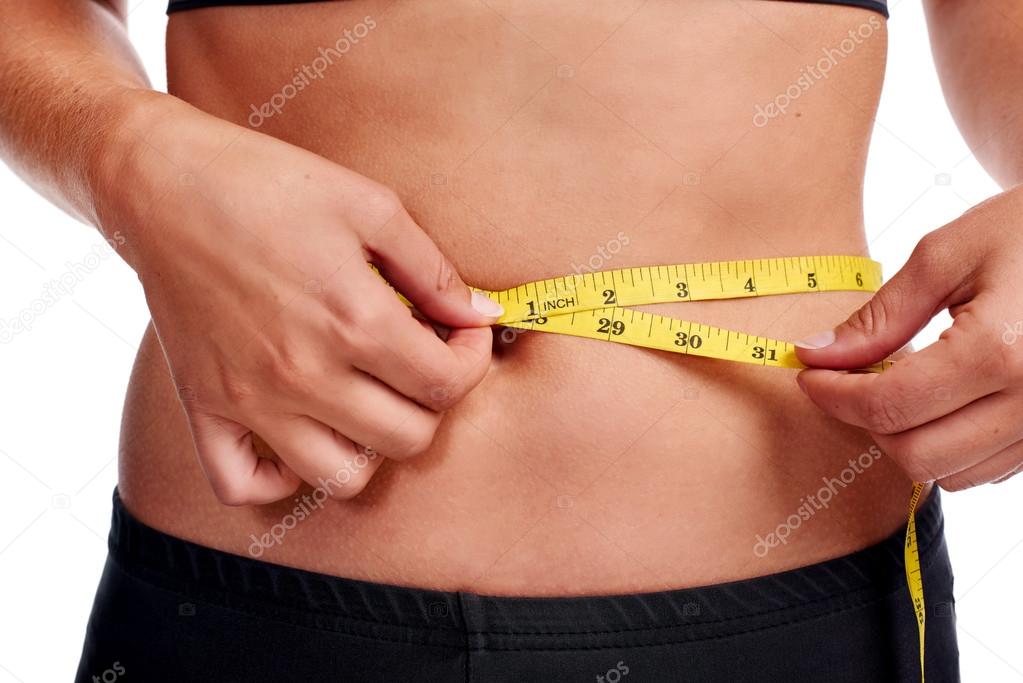 Woman Body with a Tape Measure Measuring Her Waist Stock Photo - Image of  beauty, line: 34612464