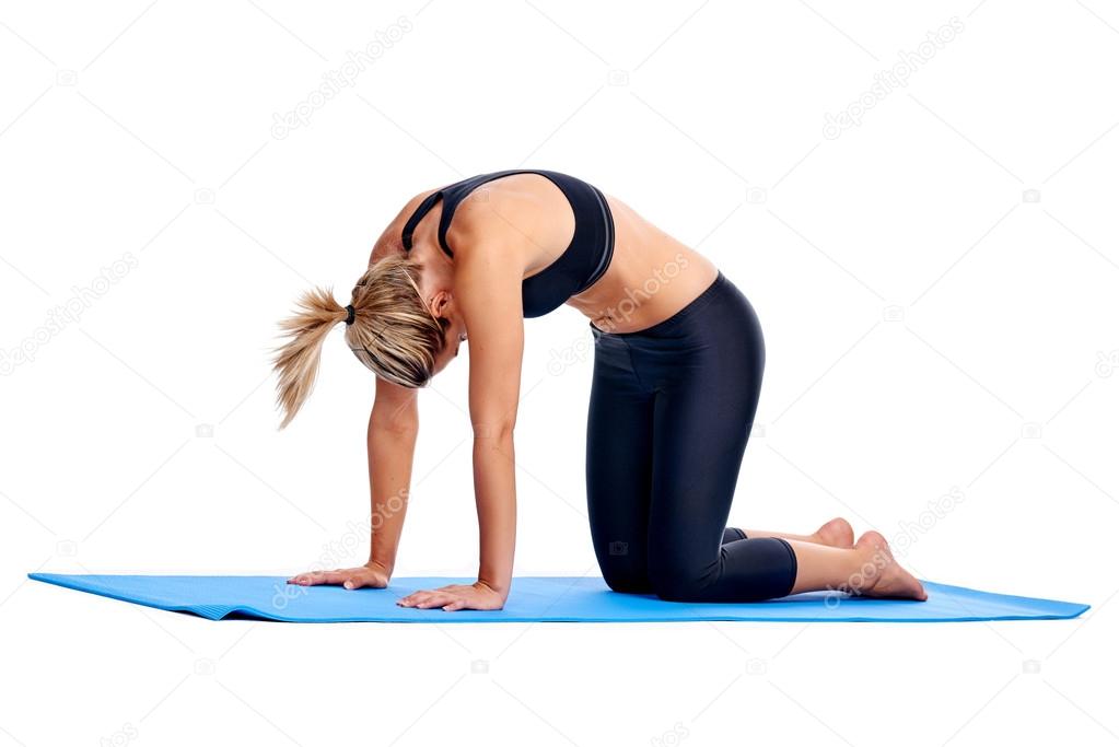 Woman in yoga pose isolated on white background. Healthy lifestyle vector  illustration. 21626782 Vector Art at Vecteezy