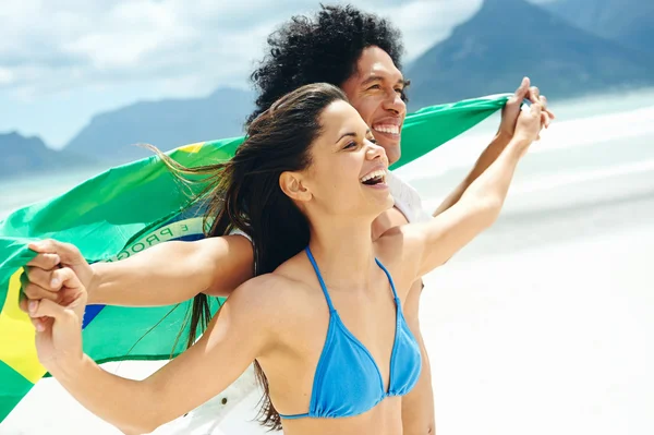 Hispanic couple having fun together — Stock Photo, Image