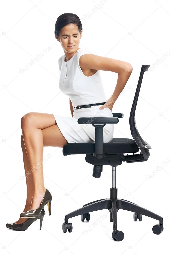 Businesswoman with lower back pain