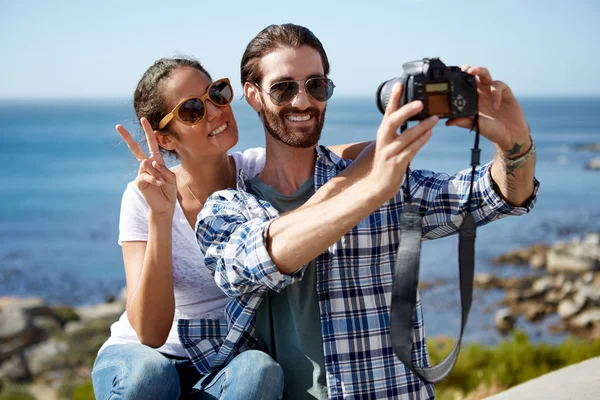 Selfie hozott közel az óceán — Stock Fotó