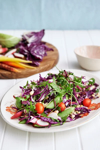 Freshly homemade plated vegetable coleslaw — ストック写真