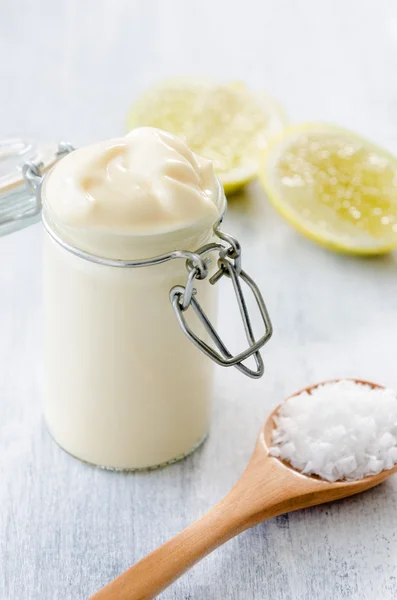 Fresh homemade mayo — Stock Photo, Image