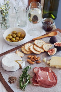 Italian appetisers on table