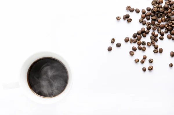 咖啡加豆子 — 图库照片