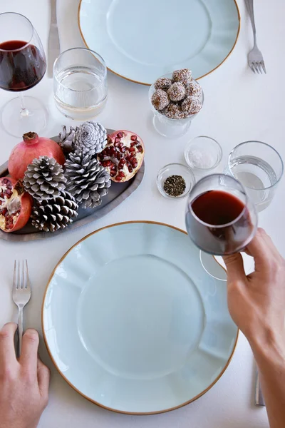 Configuração da mesa de férias — Fotografia de Stock