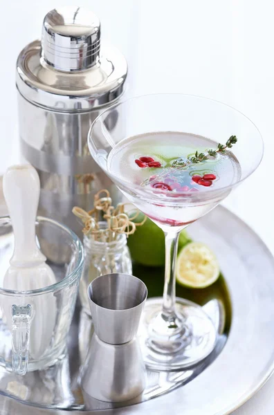 Martini com sementes de romã — Fotografia de Stock