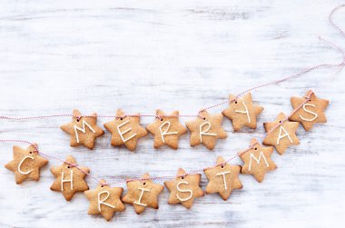 Merry christmas star cookies 