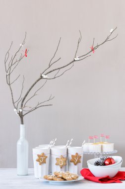 Elegant table setting display for christmas holiday theme 