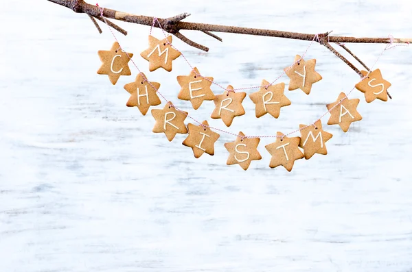 Merry christmas star cookies — Stock Photo, Image