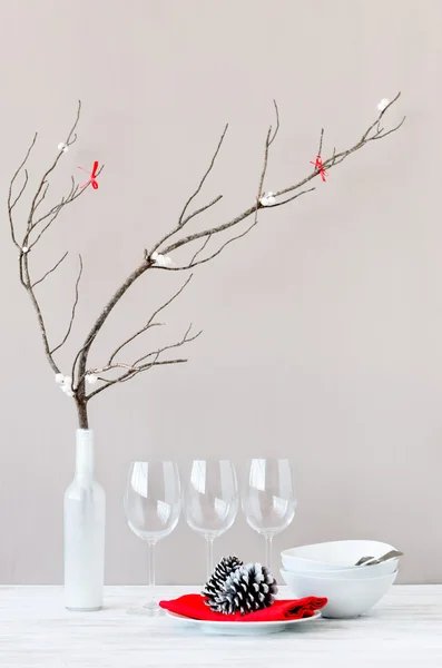 Decoración de mesa de Navidad minimalista — Foto de Stock