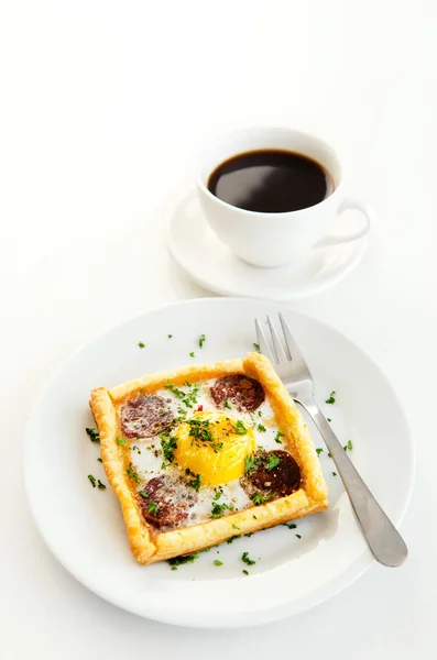 Simpan tart dan kopi untuk sarapan — Stok Foto