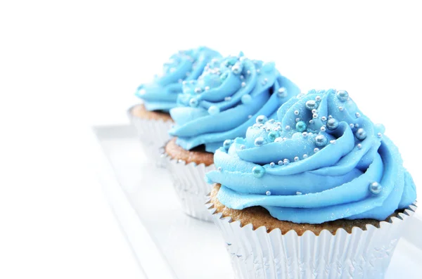 Μπλε κόμμα cupcakes — Φωτογραφία Αρχείου