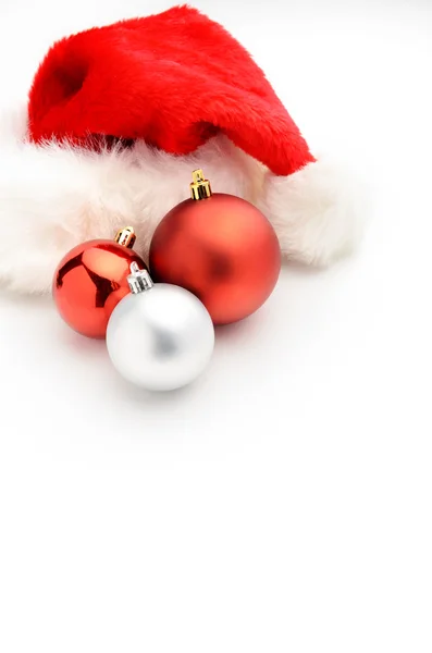 Κόκκινο και λευκό Χριστουγεννιάτικες μπάλες — Φωτογραφία Αρχείου