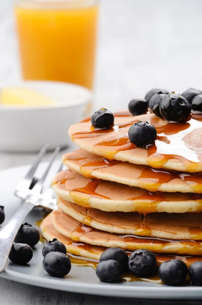 Desayuno panqueques de arándanos — Foto de Stock