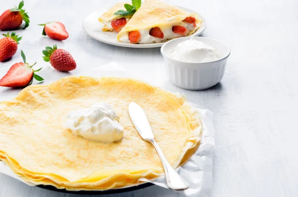 Desayuno crepes dulces — Foto de Stock