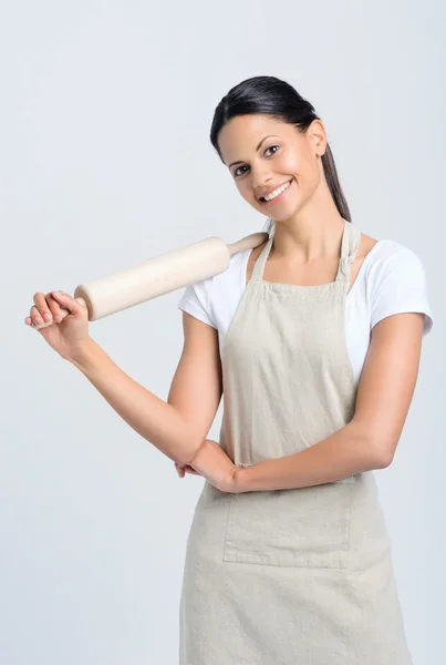 Baker with rolling pin — Stock Photo, Image