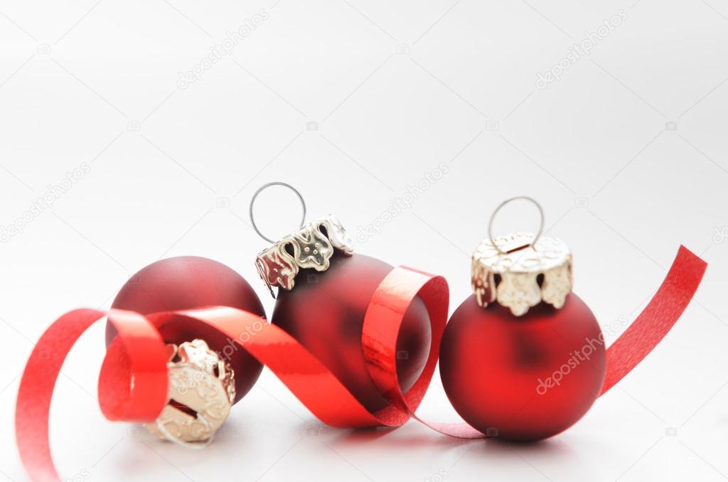 Festive red christmas bauble