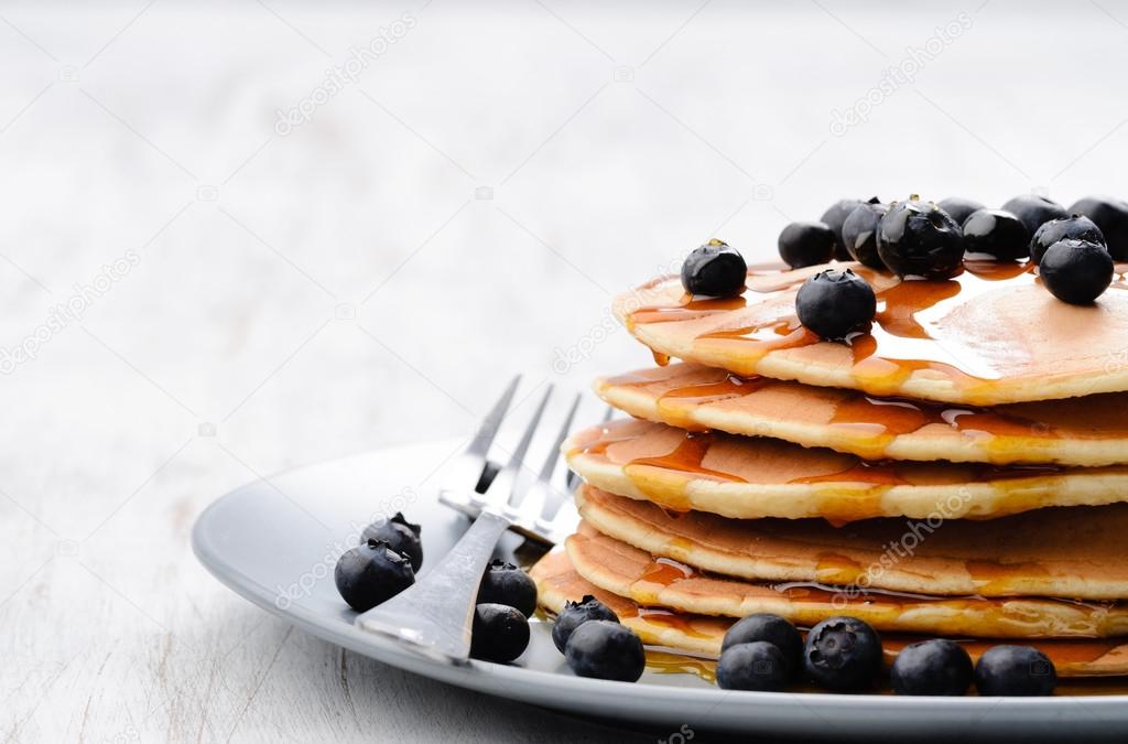 Pancakes stack with syrup
