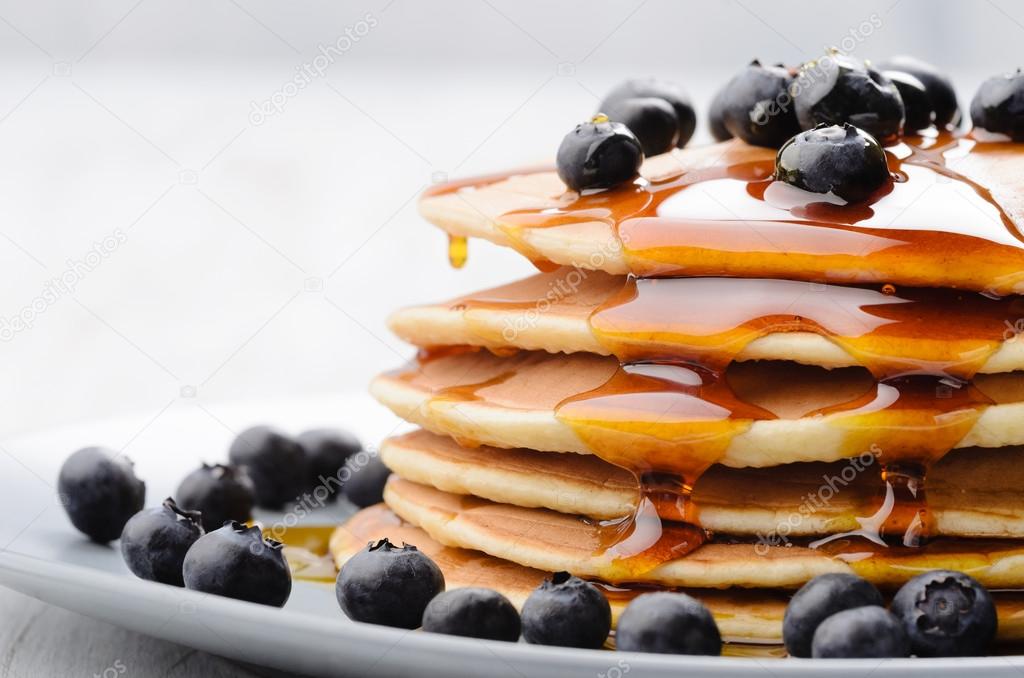 Breakfast pancakes close up