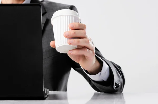 Business man with coffee — Stock Photo, Image