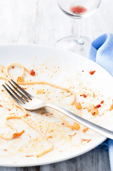 Пустая тарелка после еды — стоковое фото