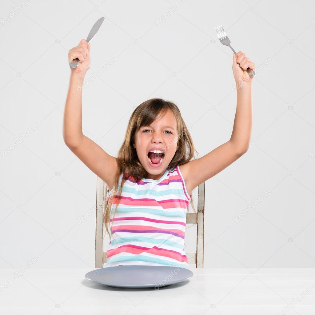 Rude screaming child at dinner