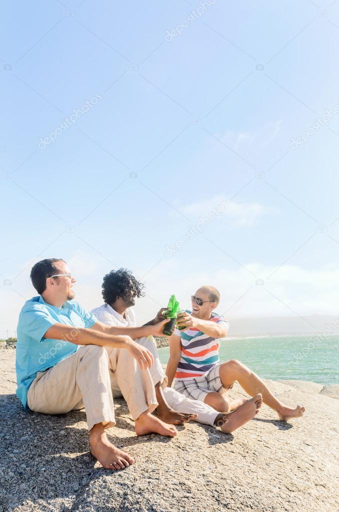 Friends relaxing with some beers