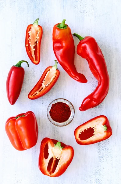 Red chillis peppers capcisum paprika — Stock Photo, Image