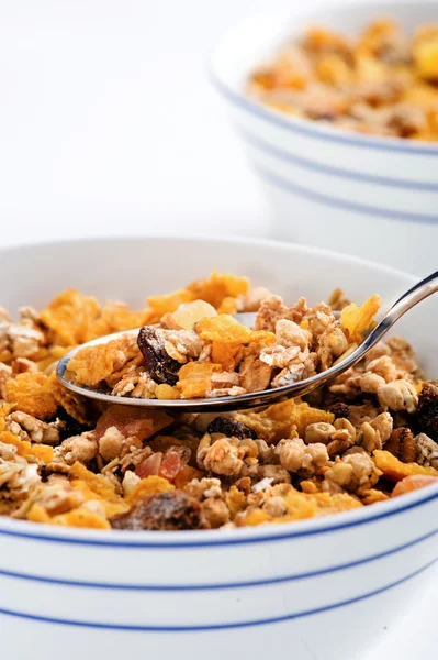 Bowl of healthy tasty granola — Stock Photo, Image