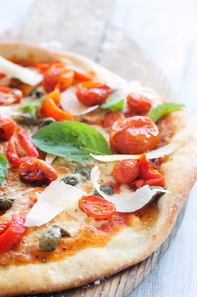 Close up de pizza gourmet — Fotografia de Stock