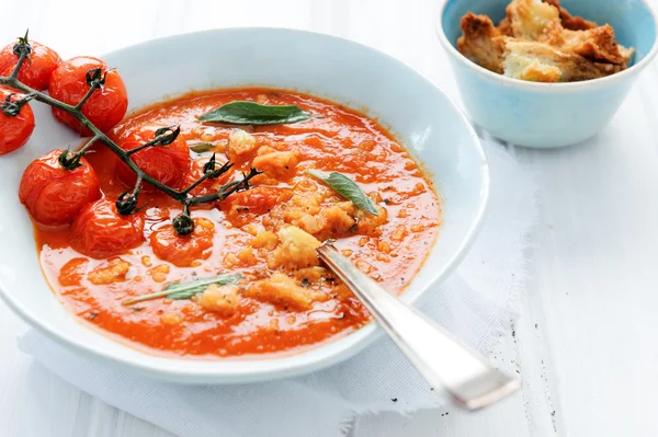 Hälsosam kost hälsosam tomatsoppa — Stockfoto