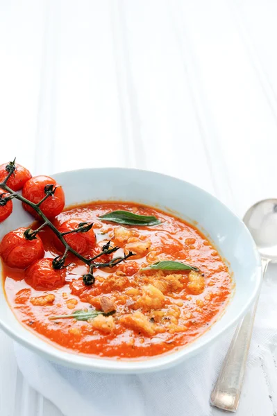 Heerlijke huisgemaakte tomatensoep — Stockfoto