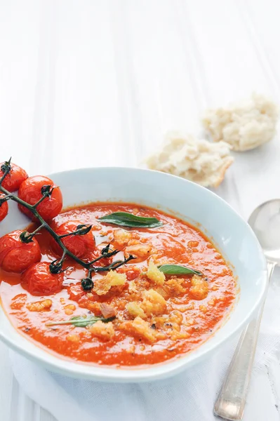 Deliciosa sopa de tomate caseira — Fotografia de Stock