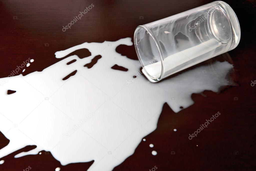knocked over glass of milk