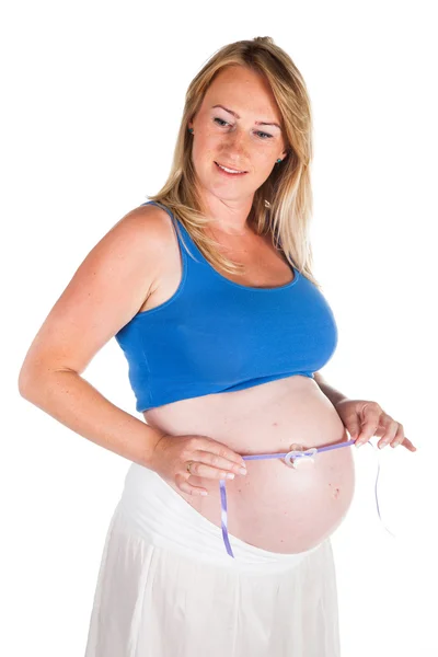 Pregnant blond woman — Stock Photo, Image