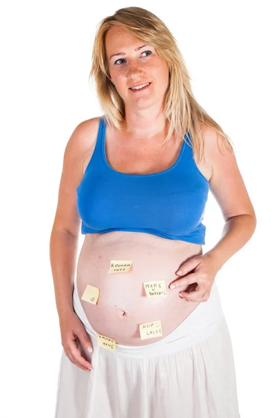 임신 금발 여자 — 스톡 사진