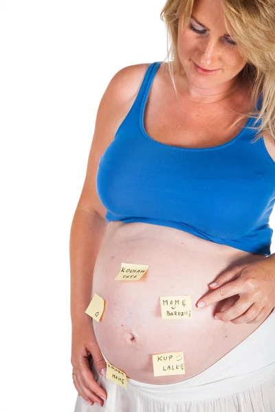 Pregnant blond woman — Stock Photo, Image