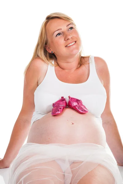 Pregnant blond woman — Stock Photo, Image