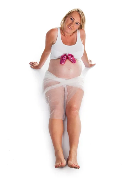 Pregnant blond woman — Stock Photo, Image