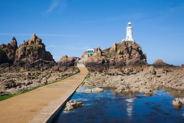 Corbiere Vuurtoren Jersey Kanaaleilanden — Stockfoto