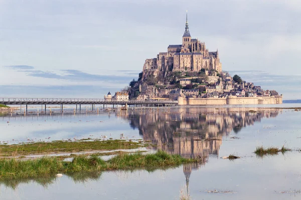 Mont Saint Michel Bahía Normandía Francia — Foto de Stock