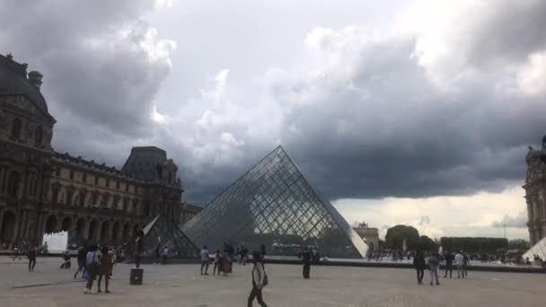 Hyperlapse Louvrova Muzea Paříži — Stock video