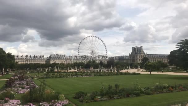 Paris Fransa Daki Louvre Müzesi Ndeki Bahçelerin Zamanlaması — Stok video