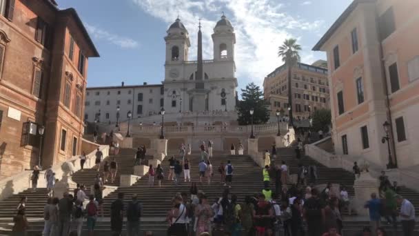 ローマのダウンタウンにあるスペイン階段 — ストック動画