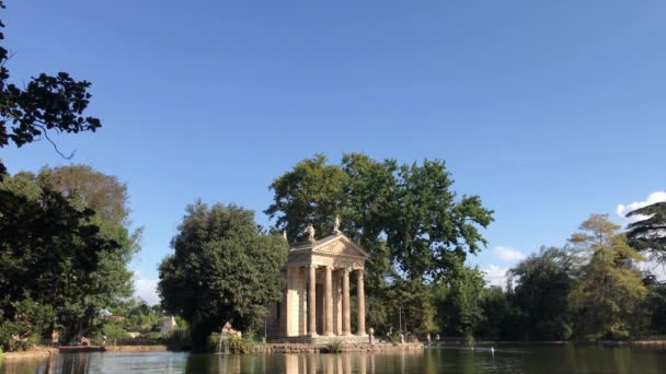 Building Pond Villa Borghese Rome — Stock Video