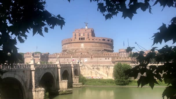 Castel Sant Angelo Downtown Rome — стоковое видео
