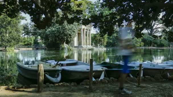 Pond Villa Borghese — Stock Video